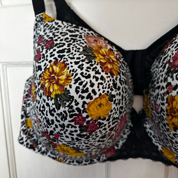 Torrid Curve Bra Womens Size 50C Animal Floral‎ Print Padded Nylon Lace Spandex - Picture 2 of 11